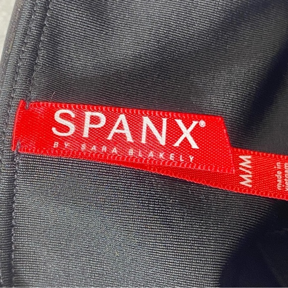 Spanx Faux Leather Shiny Leggings Women’s M Black Slimming Hi Rise 80s Shapewear - Picture 8 of 16